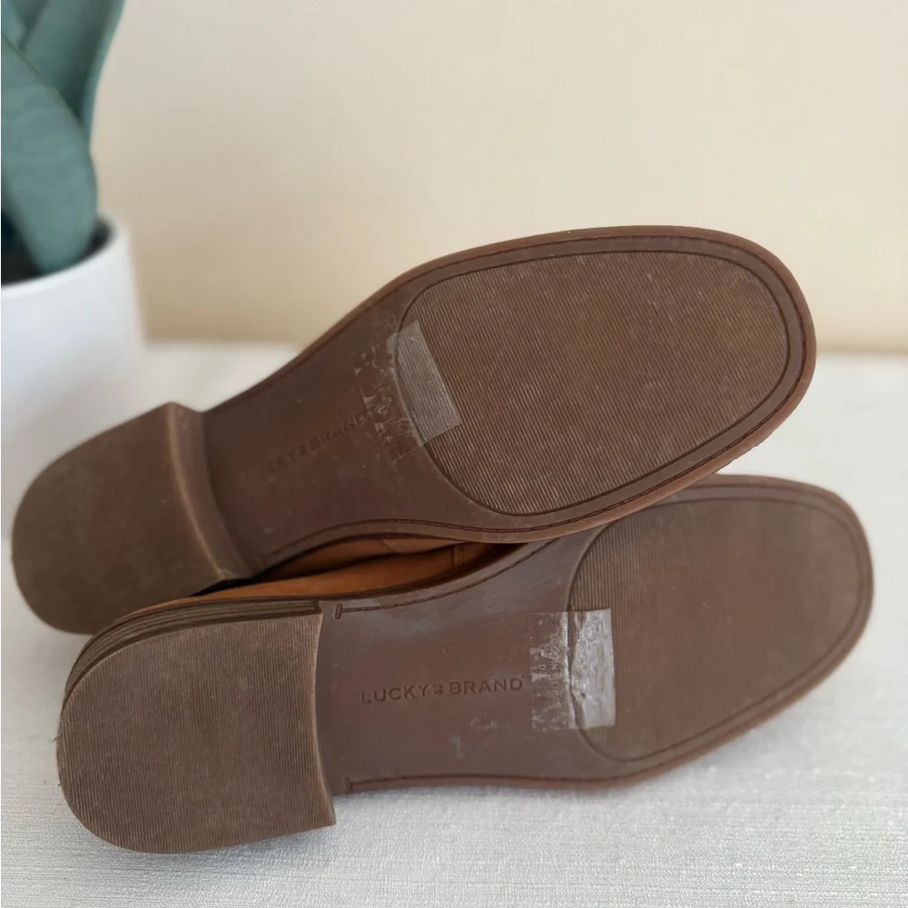 Lucky Brand Harping Brown Tan Nubuck Two Way Casual Flats - Picture 12 of 13